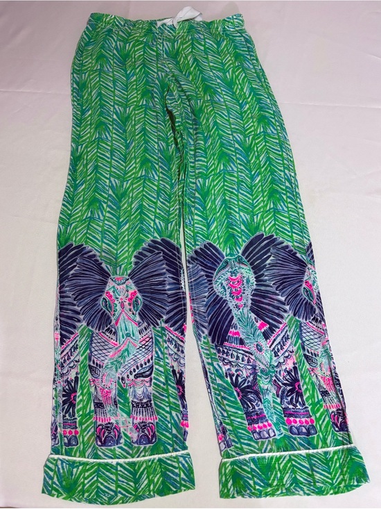 Lilly Pulitzer Pants - Lilly Pulitzer Palazzo Pant in Toucan Green Elephants Cotton Lightweight XS